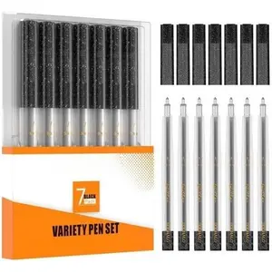 Black Glitter Gel Markers Pen Compatible with Cricut Maker4/ 3/Explore 3/Air 2/Air Machine 0.8 Medium tips  Pens for Drawing and Painting