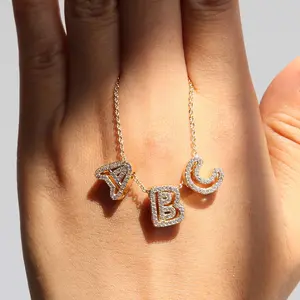 Zircon 26 English small letters pendant necklace commuting all-match clavicle chain men and women gifts