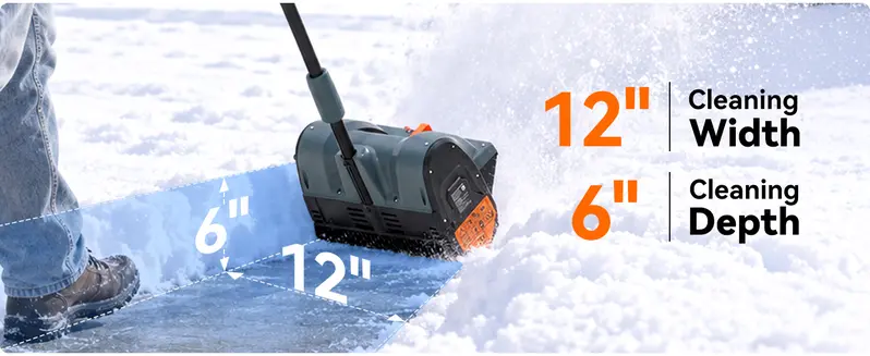 TaskStar Cordless Snow Blower - 40V 16" & 21V 12" Width Options, 2x4.0Ah Batteries, 16.5Ft Long Throw, Adjustable Handle Angle, 10 lbs Electric Shovel for Sidewalk, Pavement Surfaces