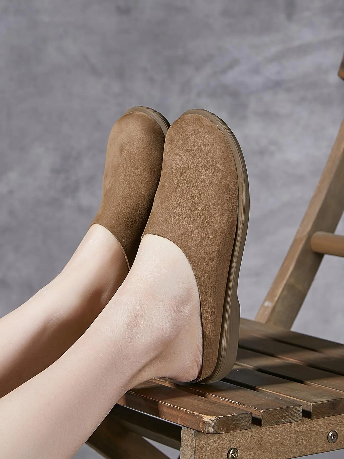 Women's Solid Color Cowhide Leather Fashion Slippers, Casual Comfortable Flat Slippers for Indoor Outdoor Wear, All-match Commuter Shoes for Work & Daily Wear, Girl