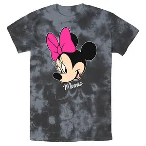 Men's Mickey & Friends Minnie Mouse Portrait Acid Wash T-Shirt