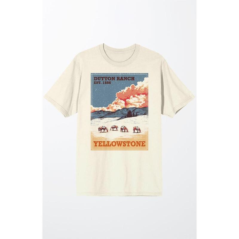 PacSun Men's Yellowstone Vintage Style T-Shirt - Multicolor