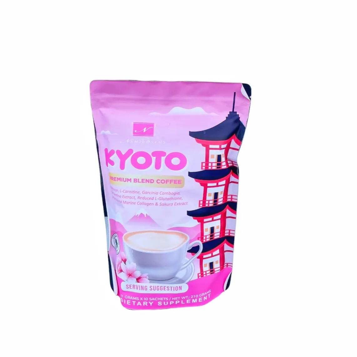 Namiroseus KYOTO Premium Blend Coffee with Hydrolyzed Collagen , 21g x 10 Sachets
