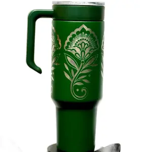 40oz Floral Elegance Tumbler – Artwork by @AlexSmithBodyArt