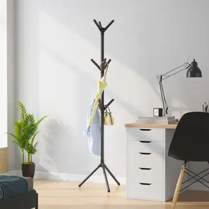 Floor Coat Rack Multi-Layer Clothes Hanger with Storage Hook for Bedroom Living Room Office Home Storage Rack Compact Design Practical for Small Spaces