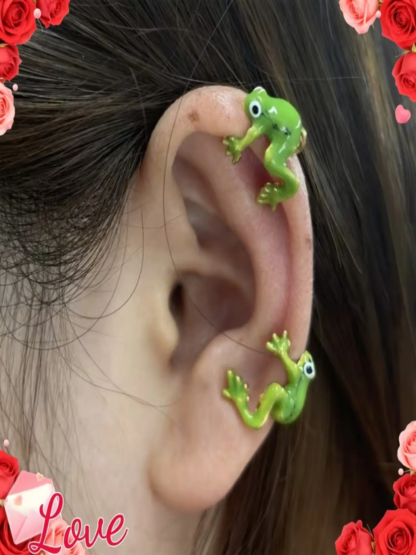 Frog Earrings, Cute Frog Studs, Fun Frog Climbing Earrings, Gothic Style Earrings, Pair of Unique Jewelry Accessories, Gothic Flair