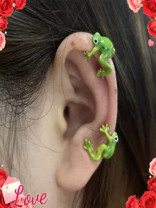 Frog Earrings, Cute Frog Studs, Fun Frog Climbing Earrings, Gothic Style Earrings, Pair of Unique Jewelry Accessories, Gothic Flair