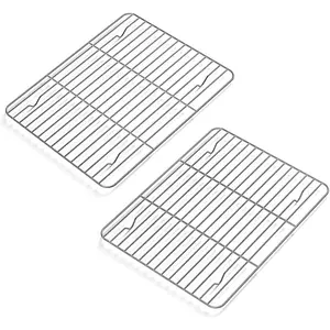 2-Pack Baking Cooling Rack Stainless Steel Heavy Duty Wire Rack Baking Rack 11.7inch x 9.4inch Cooking Cooling Rack Suitable for Small Ovens Dishwasher Safe