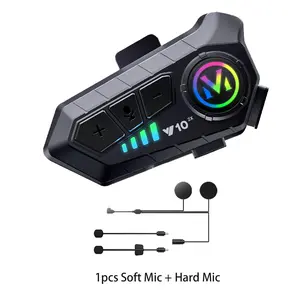 Motorcycle Helmet Bluetooth-compatible Earpiece, 1-To-1 Intercom, Stereo Voice Control, Ipx6 Waterproof, 1000mah Battery, Environmental Light, Safe Riding, Motorcycle Accessories