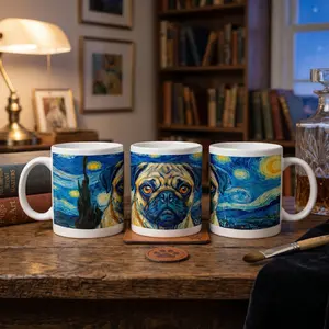 "Vincent van Pug" – Impressionist Art Parody Mug