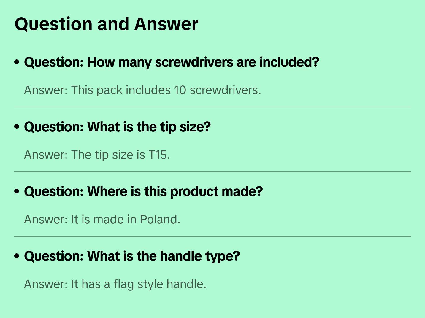 Wiha Tools 37061 Torx Flag Handle Screwdriver T15 - 10 Pack