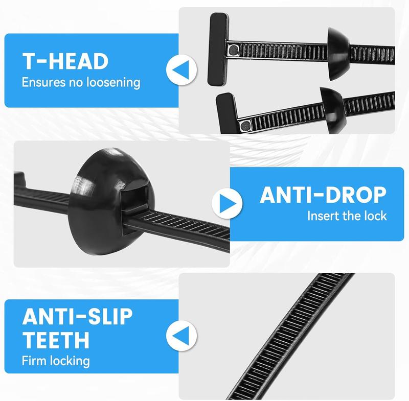 VIWAVE 100 Pcs Nylon Universal Cable Ties - UV Resistant Zip Ties with Pin & Button Design for Car, Daily Repairs & Bumper Clips