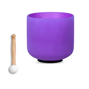 432hz Quartz Crystal Singing Bowl 6 inch B NOTE purple For Mindfulness Meditation Yoga Sound Bath