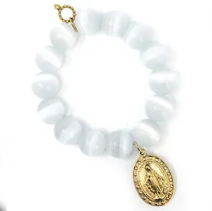 White Calcite with Gold Classic Blessed Mother