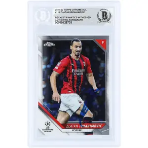 Zlatan Ibrahimovic AC Milan Autographed 2021-22 Topps Chrome UEFA #116 Beckett Fanatics Witnessed Authenticated Card - Fanatics Authentic Certified