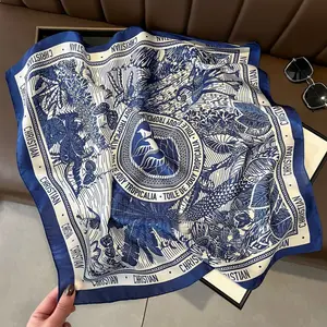 Fine Flicker|70cm silk scarf, professional small square scarf, high-end sense neckerchief, versatile for spring and summer,A thoughtful, elegant gift for colleagues, friends, or loved ones on birthdays, anniversaries, or holidays|gift box|gift bag