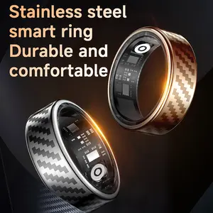 Smart Ring, Wearable Fitness Tracker, Health Monitoring, Sleep Quality, Calorie Burn, IP68 Waterproof, Gift for Men Women & Couples, Stylish Carbon Fiber Texture