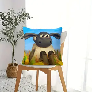 Shaun the Sheep Pattern Square Pillow, Soft and Comfortable Design, Perfect for Sofa and Bed, Ideal Gift for Relaxing Moments