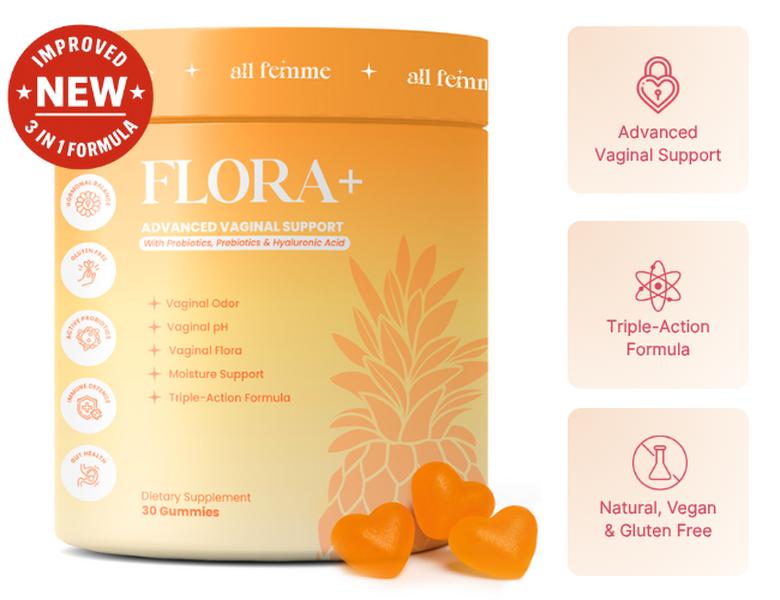 Flora+ Advanced Vaginal Health Probiotic Supplement Gummies