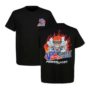 VP Racing Street Legal Powersport T-Shirt, Flame Cartoon Biker Graphic Tee for Motorsports Fans, Cotton Vintage Gift for Men and Women Crew Neck Graphic T-Shirt - LORA ATCHER