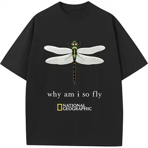 Men's Why Am I So Fly Dragonfly T-Shirt National Geographic Style Insect Graphic Tee Nature Lover Casual Top Why Am I So Fly Dragonfly Tee Men National Geographic Nature Insect Graphic Shirt