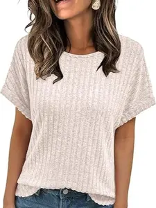 Women Summer Tops 2026 Spring Sweaters Dressy Casual Short Sleeve Shirts Business Blouses