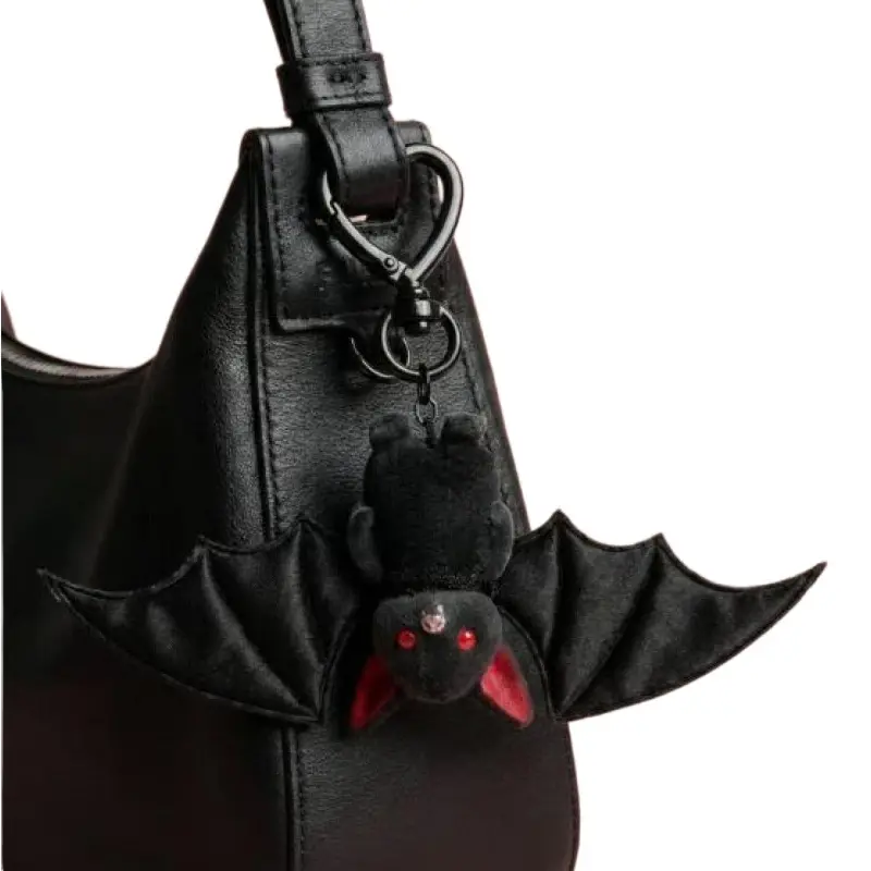 Cartoon Bat Plush Keychain, Gothic Style Bag Charm, Cute Red-Eyed Bat Key Ring, Unique & Stylish Accessory, Small Soft Keychain Gift, Decorative Key Charms-MM1