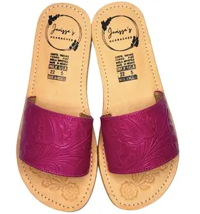 Troquelado Leather Sandals-Women's