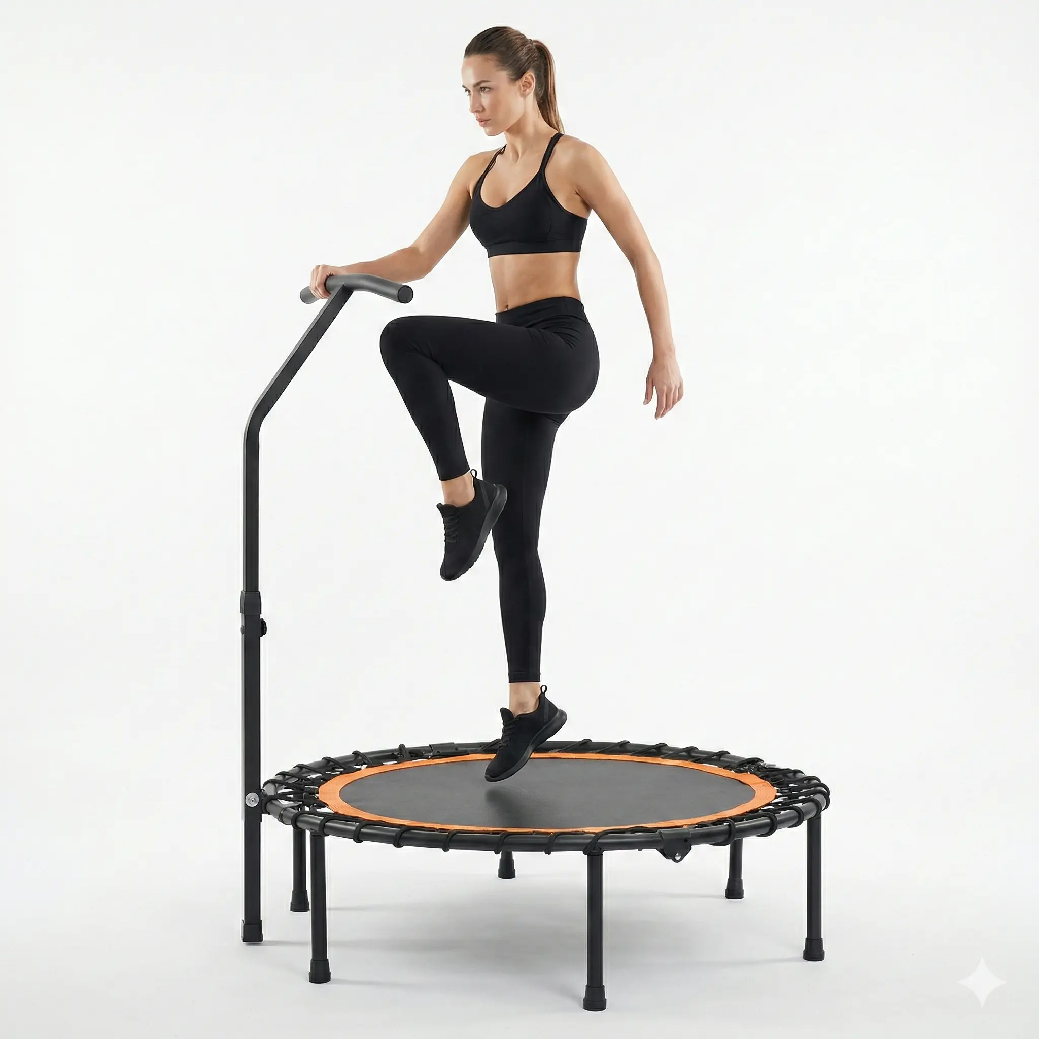 SAVEYOUR Assembled Exercise Trampoline – Foldable Rebounder Trampoline for Outdoor & Home Workout Use, Compact Fitness Equipment with Happy Expression Design