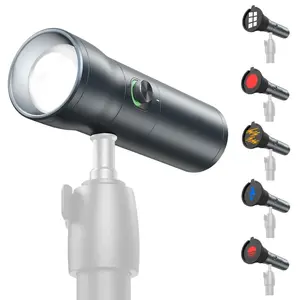 RGB LED Photography Flashlight, 7500mah Aluminum Alloy Atmosphere Light, 4 Color Fill Lights with 20 Texture Effect Filters, Photographic Fill Light