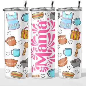 Mexican Mama 20oz Steel Insulated Tumbler with Clear Lid and Reusable Straw - Flasks, Drinkware