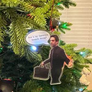 Funny Ryan Howard from The Office Christmas Ornament, Funny Ornament, The Office Ornament, “How’s my favorite branch doing”, Meme Ornament