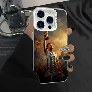 Messi with Trophy Design Phone Case Casing stylish phonecases for iPhone 17 16 15 14 13 12 11 Pro/ Max/Plus shock-proof anti-fingerprint Anti Fall Matte Back Cover Accessories