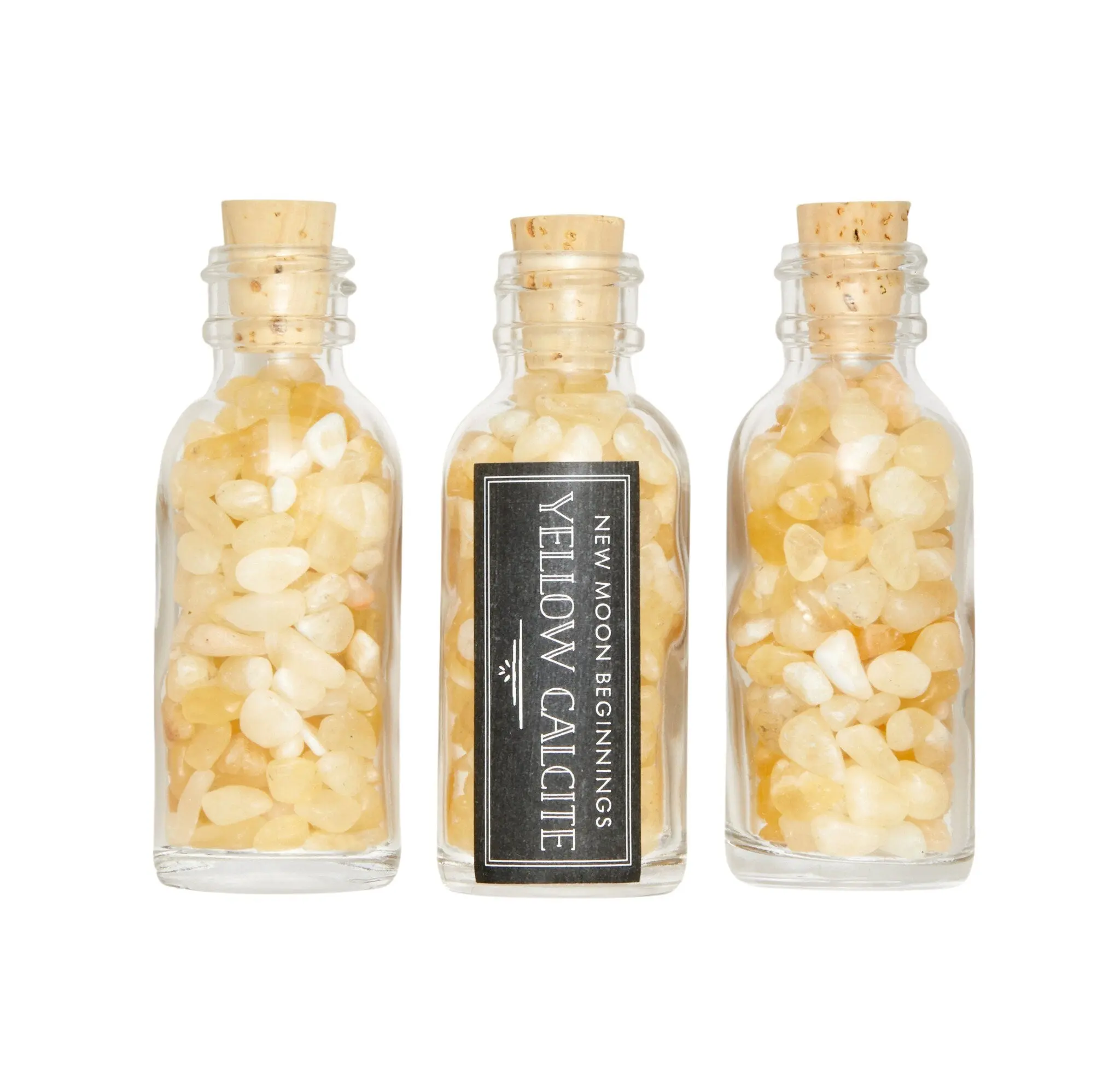 Yellow Calcite Gem Bottle - Polished Chips of Yellow Calcite Crystals