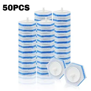 50PCS Upgraded Refills for Disposable Wand Heads Toilet Bowl Cleaner with Light Reflection & Stain Removal Household Cleaning Pad