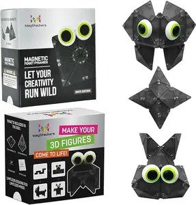 MagStackers Magnet Fidgets for Kids 2 Pc Magnetic Tiles Toy Building Set with Tetrahedron and Tripyramidal Magnet Blocks for 5+ Years - Reduce Fidgeting and Create 1000+ Fun Creatures and Designs Educational Multicoloured Gift Set Educational
