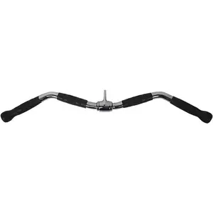 30 Inch Lat Bar Cable Machine Attachment, Curl Pulldown Bar with Full Rotation and Rubber Handle for Gym, Strength Workout, Body Training, Muscle Building