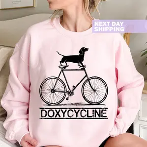 Doxycycline Pharmacy Pun Sweatshirt, Dachshund on Bicycle Pharmacists Hoodie, Veterinary Pharmacists Technicians Sweatshirt, Pharmacy Hoodie