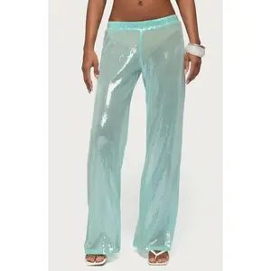 Edikted Women's Avalee Sequin Wide Leg Pants