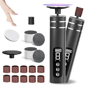 2 in 1 Electric Foot Callus Remover,9 Adjustable Speeds Rechargeable Electric Dead Skin Sander Pedicure Tools With Sandpaper Disk, Nail Drill Bits, Grinding Heads For Women,Men