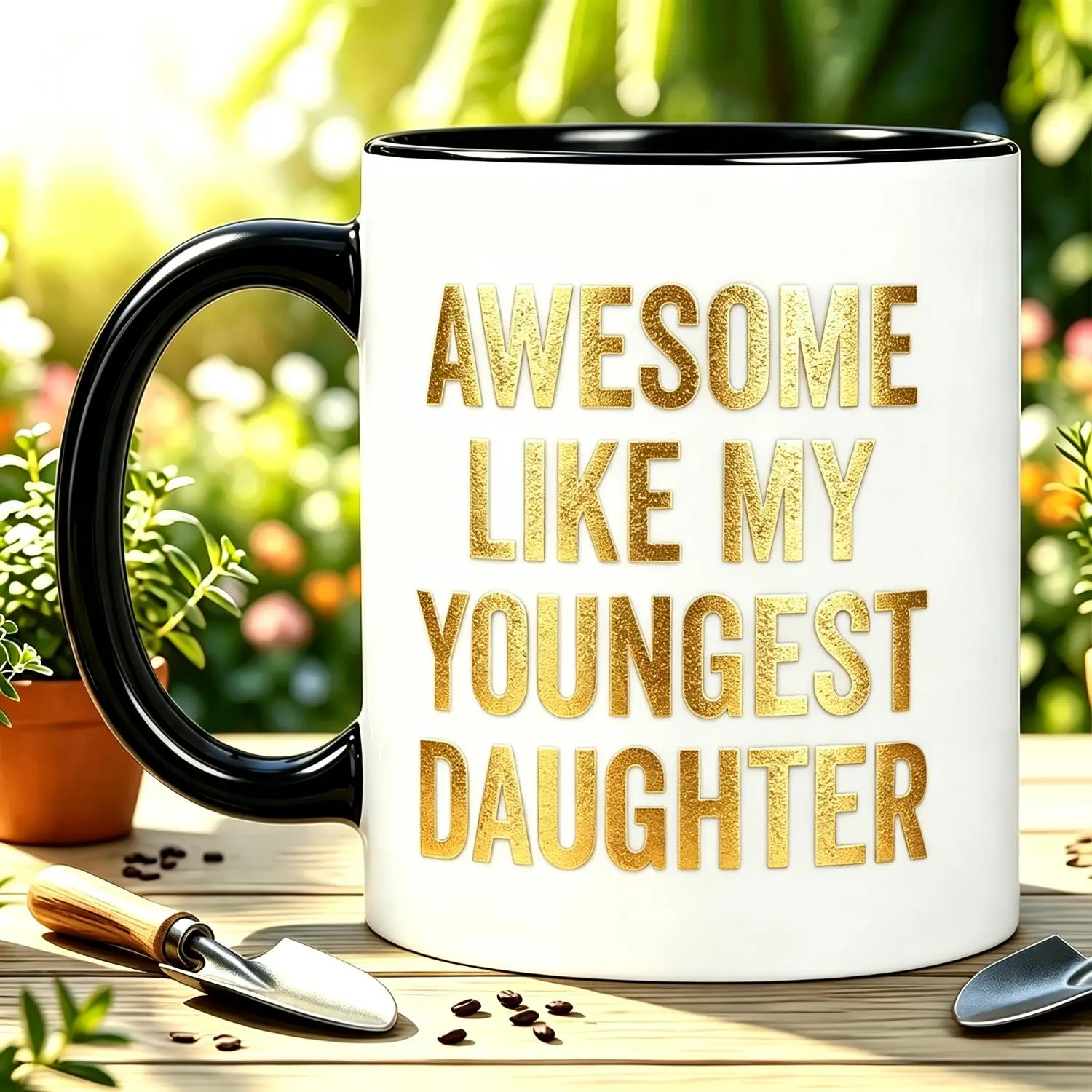 One Piece 11Oz Ceramic Mug with "Awesome Like My Youngest Daughter" Quote Perfect for Mother's Day and Father's Day Reusable Coffee Cup