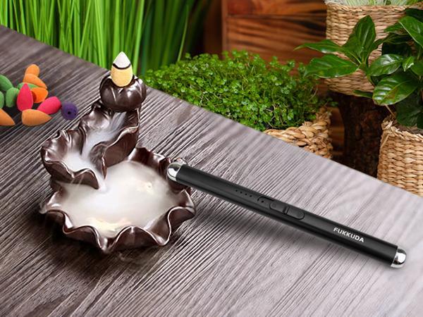 FUKKUDA Upgraded Dual Arc Electric Candle Lighter - USB Rechargeable, Windproof Flameless, Ideal Christmas Stocking Stuffer for Candles, Camping (Obsidian Black) FUKKUDA Upgraded Dual Arc Electric Candle Lighter - USB Rechargeable, Windproof Flameless, Ideal Christmas Stocking Stuffer for Candles, Camping (Obsidian Black)