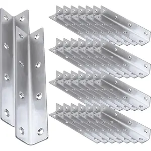 30 count 304 Stainless Steel Corner Brace for , Heavy Duty Long L Brackets, L Lock Mounting Bracket for Repairing and Reinforcing  Cabinets Furniture,(,4X1X1IN)