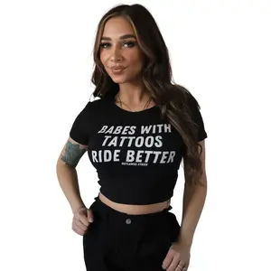 Babes with tattoos ride better crop tee
