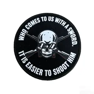 Phantom Guard Hook & Loop Patch, Black White Round Removable Sewn Edge Decorative Badge for Backpack Hat Jacket Outdoor Gear outdoorfun outdoorfun