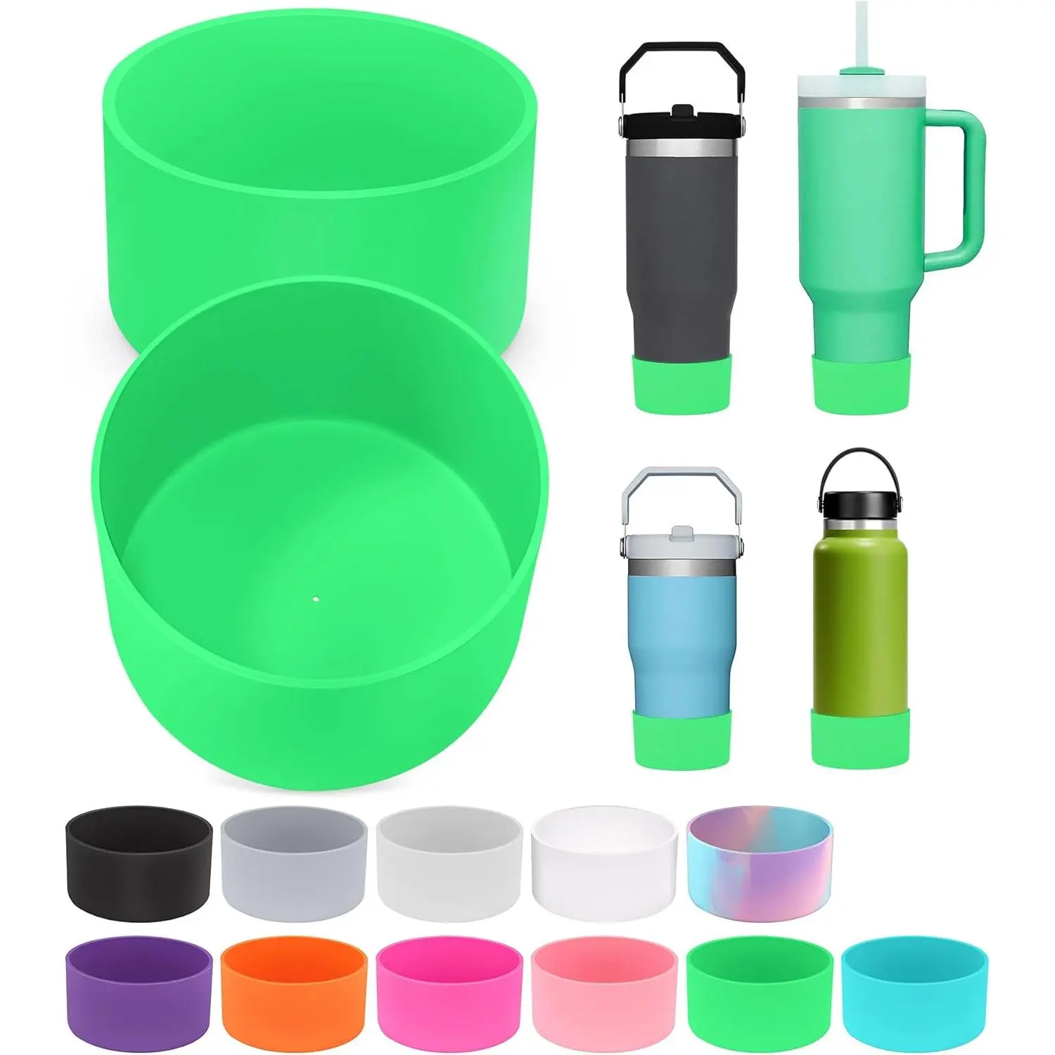 2 count for  Boot,  Bottom for Quencher Adventure 40oz 30oz IceFlow 20oz 30oz Bottle&for Hydroflask Tumbler 12-24oz for  Cup Accessories Avoid &Noise