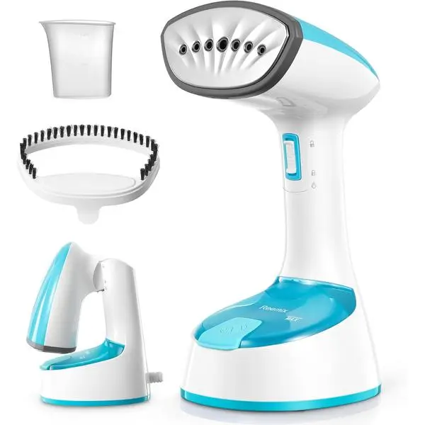 Reemix Steamer for Clothes, Folding Handheld Design Garment Steamer | Wrinkles Remover, 20g/min Strong Penetrating Steam, 25-Sec Fast Heat-up, for Home, Office and Travel (Crystal Blue)