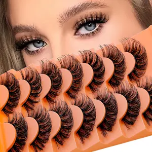 Cat Eye Cross False Eyelashes, Natural Luxurious Look, Exaggerated Style, Realistic 3D Striped Lashes, Fluffy CC Curl, 13-15mm Length