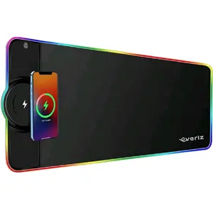 EVERIZ Premium Extended RGB Gaming Mousepad with 15W Qi Wireless Charging | Durable Natural Rubber & Stitched Edges | Ultra-Smooth Surface for Gamers & Office Professionals | 31.50 * 11.80 inches