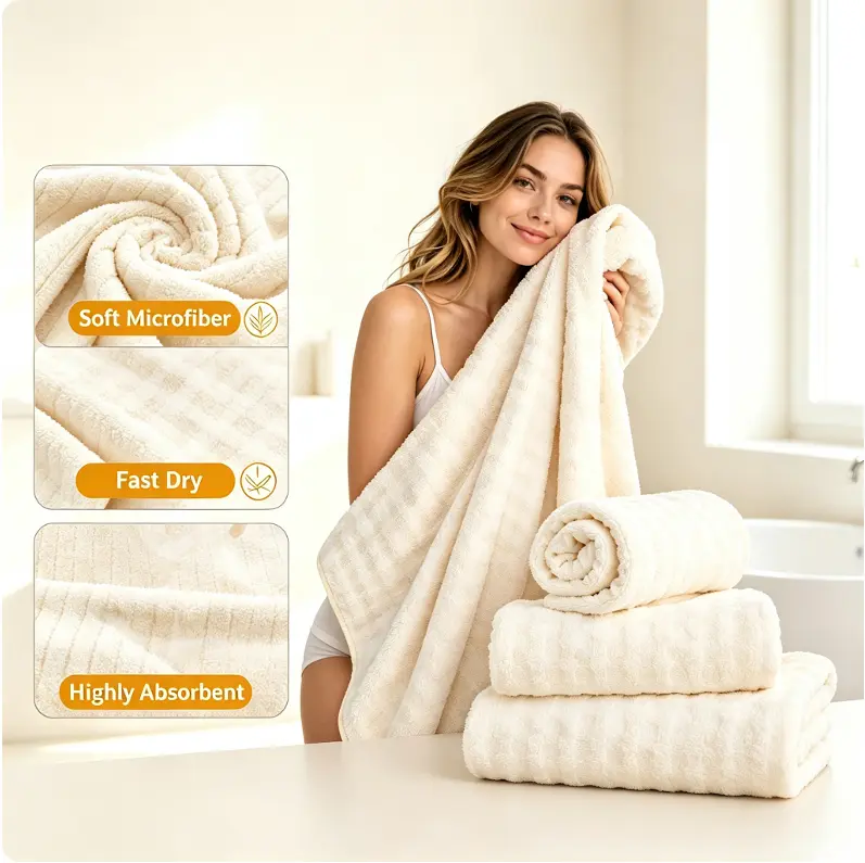 Bath towels, ultra-soft bath towel set (3 pieces), suitable for home, travel, hotels, and spas; a home essential—recommended product. Towels